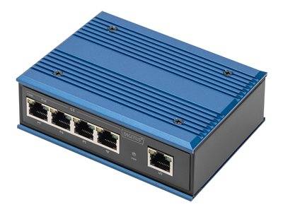 DIGITUS Switch Ind. 4-Port Gigabit 30W PoE Unmanaged blau Multimedia-Technik Switche