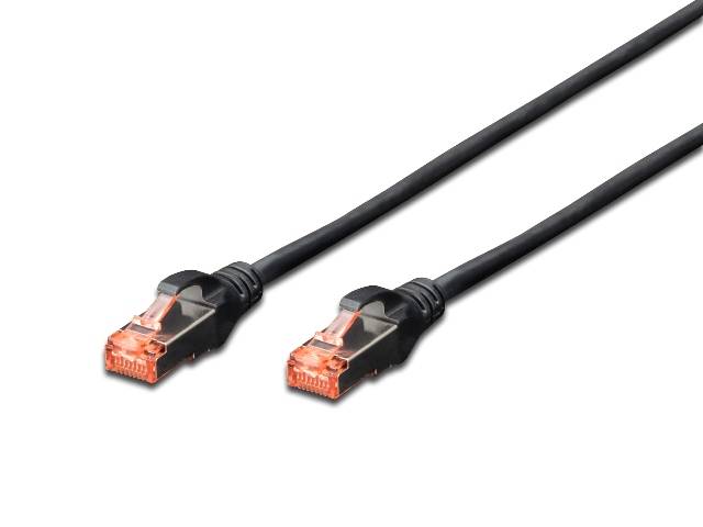 DIGITUS Patchkabel Cat6 S/FTP 2xRJ45 7.0m schw Hebelschutz Polybeutel Multimedia-Technik Kabel