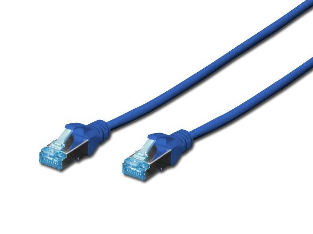 DIGITUS Patchkabel Cat6 S/FTP 2xRJ45 0.25m blau Hebelschutz Polybeutel Kabel RJ45 Cat.6