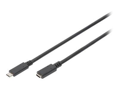 DIGITUS USB 3.1 Verlängerungskabel Typ C -C St/Bu 0.7m, sw Multimedia-Technik USB-Kabel