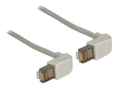 DELOCK Patchkabel gewinkelt RJ45 S/FTP Cat5e 0.50m grau Multimedia-Technik Cat5 Kabel