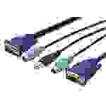 DIGITUS KVM-Kabel D-Sub15 -> 2xPS/2+USB+D-Sub15 St/St 1.80m Multimedia-Technik KVM Kabel