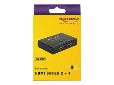 DELOCK Umschalter HDMI 2-1 bidirektional 4K 60Hz Multimedia-Technik Konverter