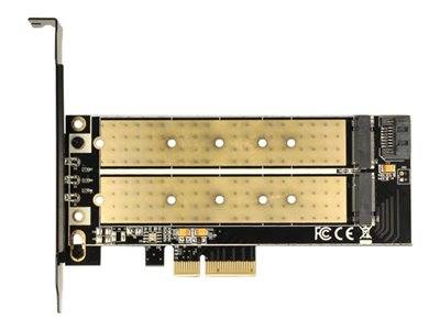 DELOCK PCIe-Card x4 > M2 KeyB + NVMe M.2 KeyM LowProfile Multimedia-Technik PCI Express Karten