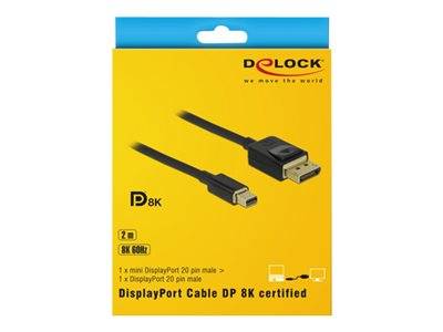 DELOCK Displayport Kab. miniDP St > DP St 8K 60Hz 2.00m schw Multimedia-Technik Displayport-Kabel
