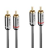 Lindy 35349 Audio-Kabel 10 m 2 x RCA Anthrazit Multimedia-Technik Audiokabel