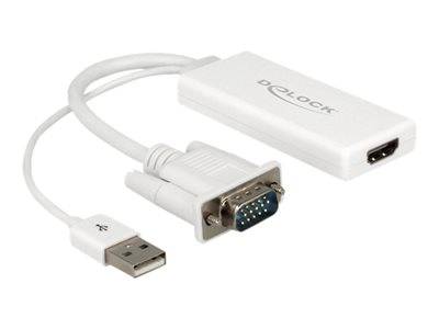 DELOCK VGA Adapter Sub15 + USB -> HDMI St/St/Bu Multimedia-Technik Video/VGA-Adapter