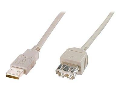 DIGITUS USB 2.0 Verlängerungskabel Typ A -A St/Bu 1.8m,beige Multimedia-Technik USB-Kabel