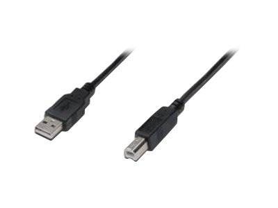 DIGITUS USB 2.0 Anschlusskabel Typ A -B St/St 5.0m, sw Multimedia-Technik USB-Kabel
