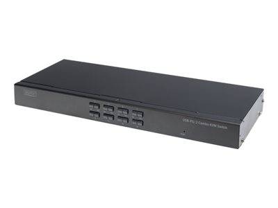 DIGITUS KVM Switch 1 User -> 8 PCs (je PS/2 od. USB) Signalsteuerung KVM KVM Switches