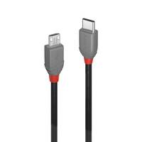 Lindy 36891 USB Kabel USB 2.0 1 m USB C Micro-USB B Schwarz, Grau Multimedia-Technik USB-Kabel