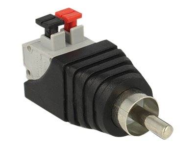 DELOCK Adapter Terminalblock 2Pin -> Cinch Stecker Drucktast Multimedia-Technik