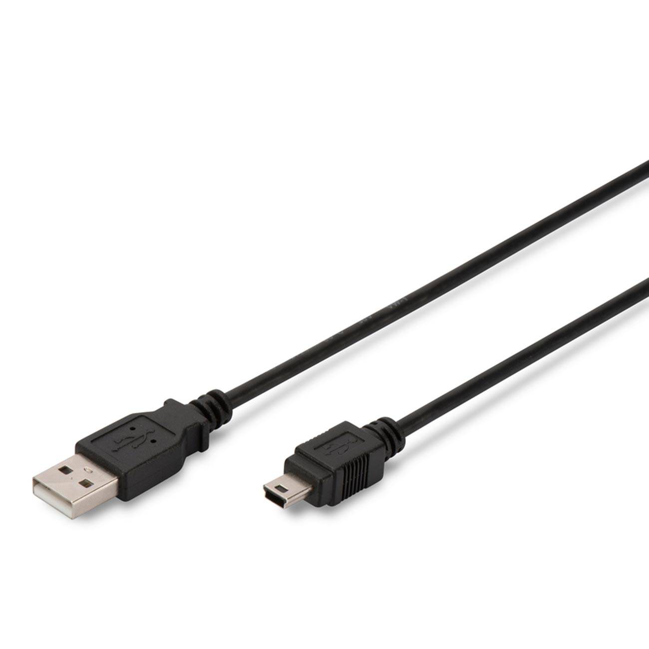 DIGITUS USB 2.0 Anschlusskabel Typ A -mini B St/St 1.0m, sw Multimedia-Technik USB-Kabel