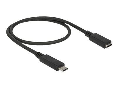DELOCK Verlängerungskab. USB/C St > Bu SuperSpeed 0.5m schwa Multimedia-Technik Kabel