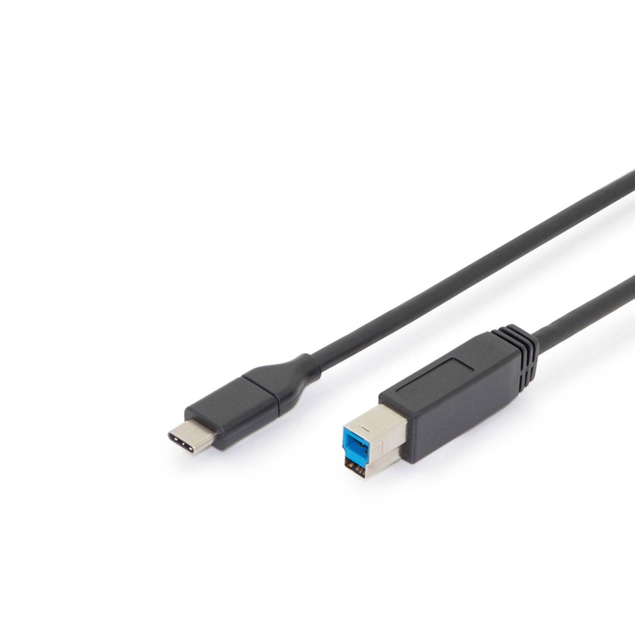 DIGITUS USB 3.0 Anschlusskabel Typ C -B St/St 1.8m, sw Multimedia-Technik USB-Kabel