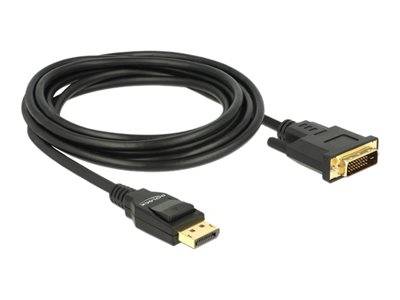 DELOCK Kabel DP 1.2 -> DVI (24+1) St/St 3.0m schwarz Multimedia-Technik Displayport-Kabel