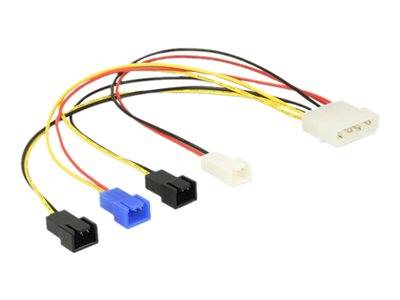 DELOCK Stromkabel Molex 4Pin -> 4x 2Pin Lüfter St/St 0.20m Multimedia-Technik