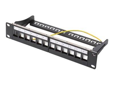 DIGITUS Patchpanel 1HE 12-Port Modular schw. Multimedia-Technik