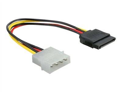 DELOCK Stromkabel SATA 15Pin -> Molex 4Pin Bu/St 0.13m Multimedia-Technik
