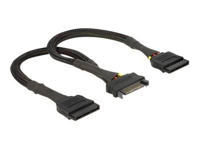 DELOCK Stromkabel SATA 15pin -> 2x Bu/St 0.25m Multimedia-Technik