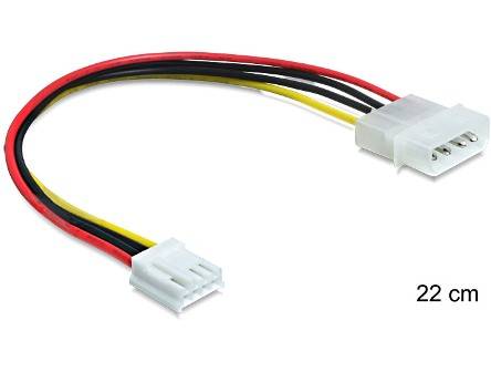 DELOCK Stromkabel Molex 4pin -> Floppy St/Bu 0.22m Multimedia-Technik