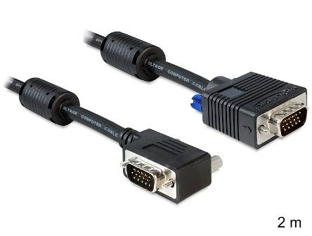 DELOCK VGA-Kabel D-Sub15 -> St/St 2.00m sw 90 Multimedia-Technik Video/VGA Kabel