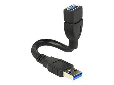 DELOCK USB3.0 Verl. A -> A St/Bu 0.15m schwarz ShapeC Multimedia-Technik USB-Kabel