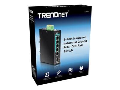 TRENDnet Industrie Switch 5 Port Gbit Unman. L2 PoE+ Metall Multimedia-Technik Switche