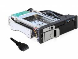 DELOCK Wechselrahmen 5,25 für 2,5/3,5 SAS/SATA HDD Multimedia-Technik Gehäusezubehör