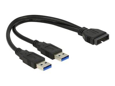 DELOCK USB3.0 Kabel Pinheader 19pin -> 2x A St/St 0.2 Multimedia-Technik USB-Kabel