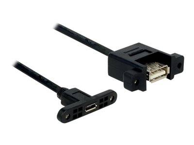 DELOCK USB Kabel A -> Micro-B Bu/Bu 0.25m Einbau Multimedia-Technik USB-Kabel