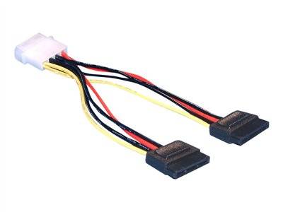 DELOCK Stromkabel 2x SATA 15Pin -> Molex 4Pin 0.16m Multimedia-Technik