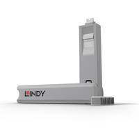 Lindy 40427 Schnittstellenblockierung + Schlüssel USB Typ-C Weiß 5 Stück(e) Multimedia-Technik