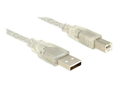 USB Kabel Delock A -> B St/St 1.50m transparent Multimedia-Technik USB-Kabel