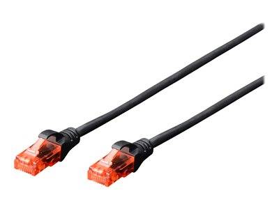 DIGITUS Patchkabel Cat6 U/UTP 2xRJ45 2.0m schw Hebelschutz Polybeutel Kabel RJ45 Cat.6