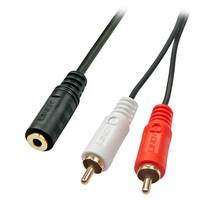 Lindy 35677 Audio-Kabel 0,25 m 2 x RCA 3.5mm Schwarz, Rot, Weiß Multimedia-Technik Audiokabel