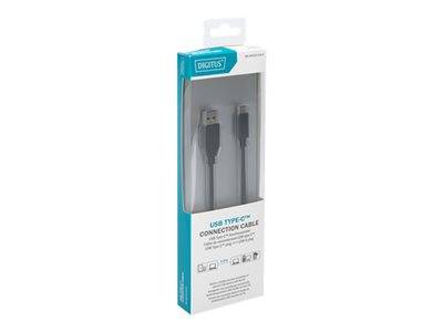 DIGITUS USB 3.0 Anschlusskabel Typ C -A St/St 1.0m, sw Multimedia-Technik USB-Kabel