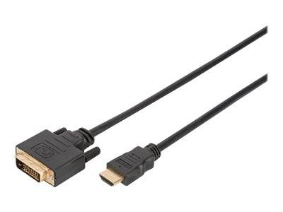 DIGITUS HDMI-Kabel A->DVI(18+1) St/St 2.0m schwarz FullHD Multimedia-Technik