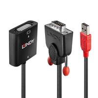 Lindy 38184 Videokabel-Adapter 0,2 m DVI-D VGA (D-Sub) + USB Schwarz, Orange Multimedia-Technik