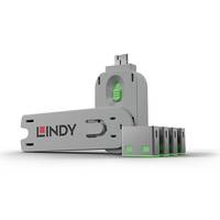 Lindy 40451 Schnittstellenblockierung + Schlüssel USB Typ-A Grün Acrylnitril-Butadien-Styrol (ABS)