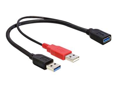 DELOCK USB3.0 Y-Kabel 2x A -> A St/Bu 0.30m Multimedia-Technik USB-Kabel