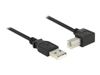 DELOCK USB Kabel A -> B St/St 0.50m 90° schwarz Multimedia-Technik USB-Kabel
