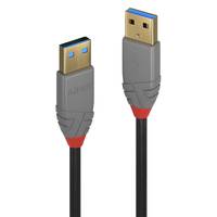 Lindy 36753 USB Kabel USB 3.2 Gen 1 (3.1 Gen 1) 3 m USB A Schwarz, Grau Multimedia-Technik USB-Kabel