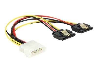 DELOCK Stromkabel Molex 4pin -> 2x SATA 15pin St/Bu 0.20m Multimedia-Technik