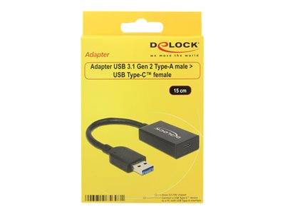DELOCK Konverter USB 3.1 Typ A -> Typ C St/Bu schwarz Multimedia-Technik