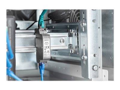 DIGITUS PoE Surge Protector (RJ45) DIN-Schienenmont.Indoor Multimedia-Technik Netzwerkzubehör
