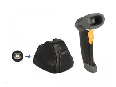 DELOCK 2,4 GHz Barcode Scanner 1D und 2D mit Ladestation Multimedia-Technik Barcodescanner