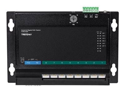 TRENDnet 10-Port Industrial Gigabit PoE+ WallMount Front Acc Multimedia-Technik Switche