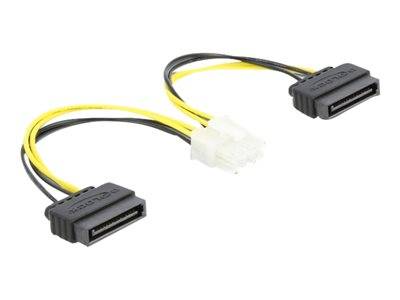 DELOCK Stromkabel 2 x SATA 15 Pin Stecker zu 8 Pin EPS Stec Multimedia-Technik
