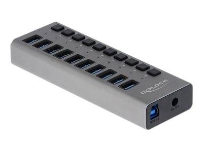 DELOCK Externer SuperSpeed USB Hub mit 10 Ports + Schalter Multimedia-Technik HUBs
